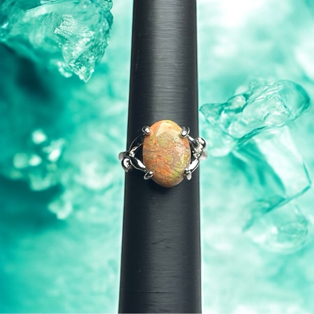 Unakite Jasper Stone Ring
